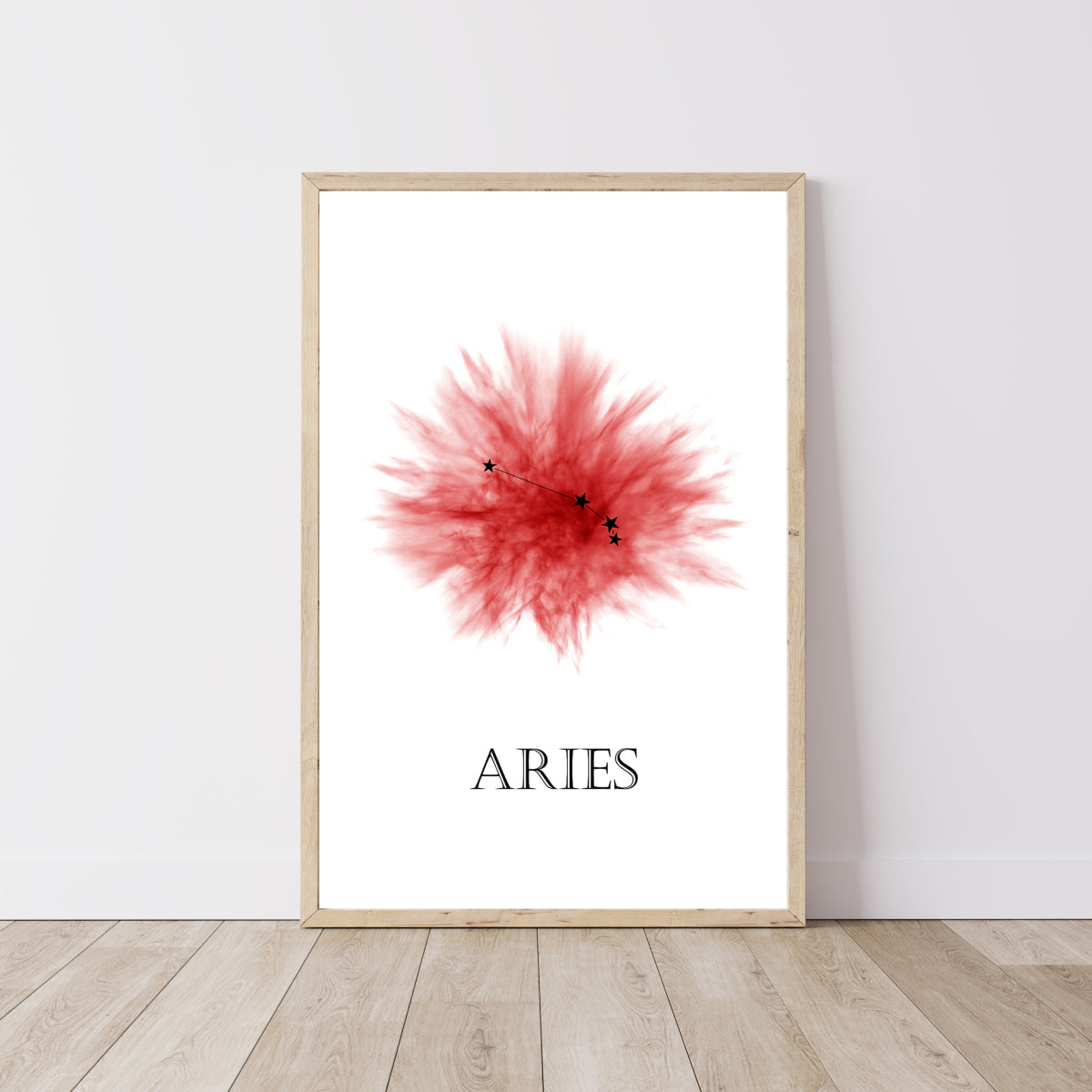 Framed - Aries - Red with white background